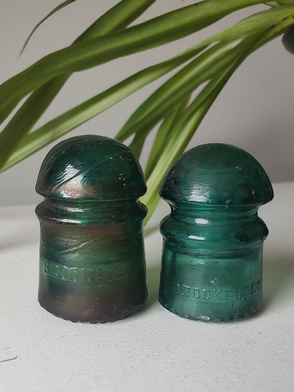 Bundle Of 2 Antique Glass Telegraph Insulators